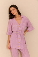 Blusa Camisaria Mix Trançado