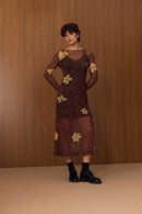 Vestido Tule Onça Floral