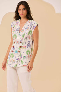 Blusa Colete Mix Índia