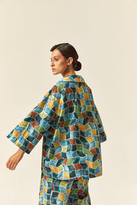 Kimono Abotoamento Est. Águas