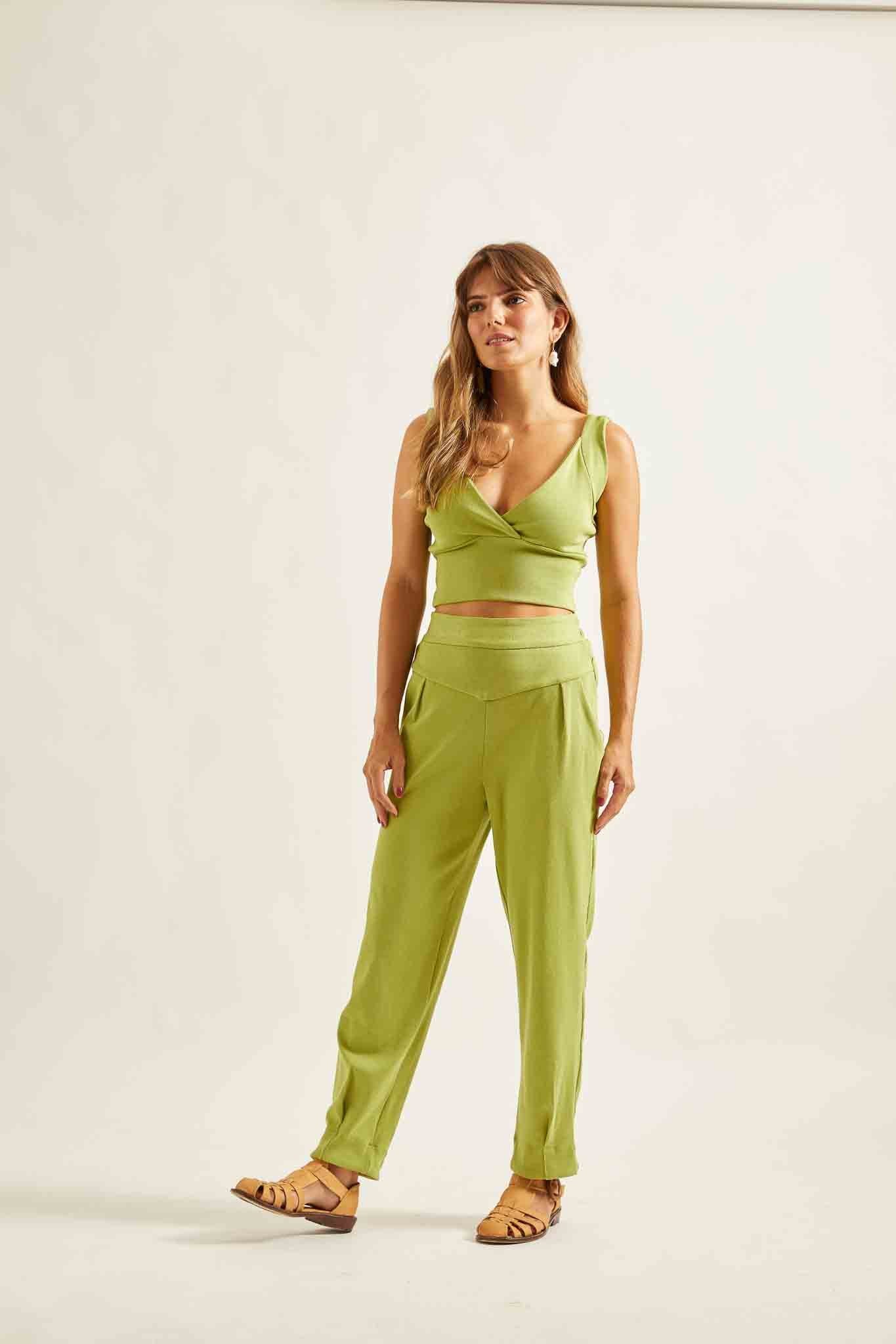 Top Malha Verde Papiro