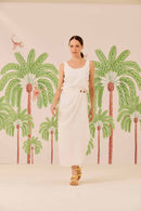 Saia Pregas Branco Lótus