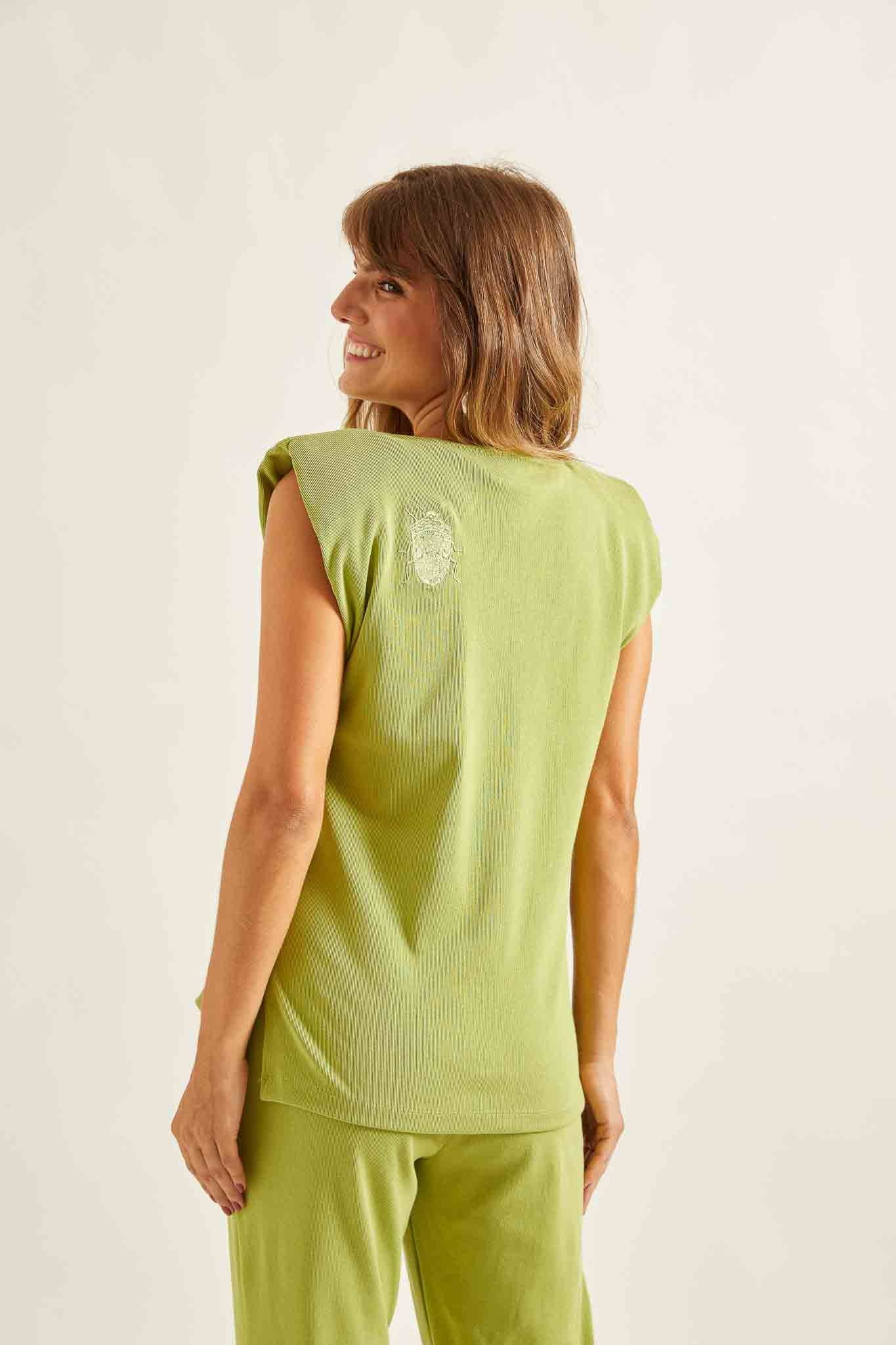 Muscle Tee Malha Verde Papiro