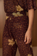 Calça Tule Onça Floral