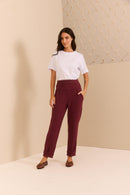 Calça Malha Bordô