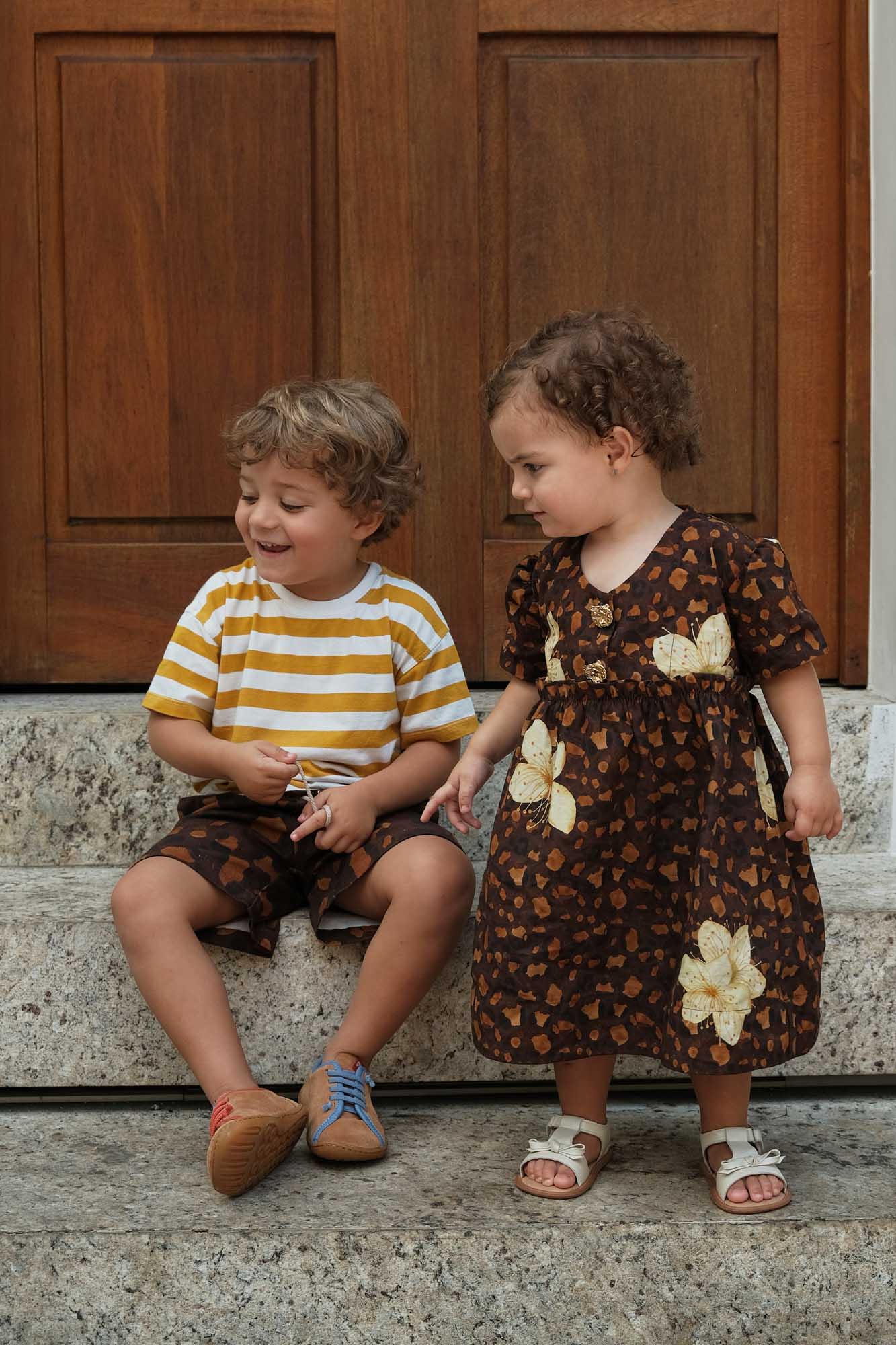 Vestido Infantill Onça Floral