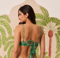 Bikini Top Meia Taça + Hot Pants Coqueiral Verde