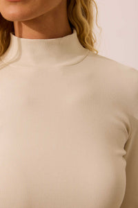 Blusa Manga Longa Basic Areia