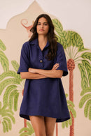 Vestido Camiseta Azul Índigo