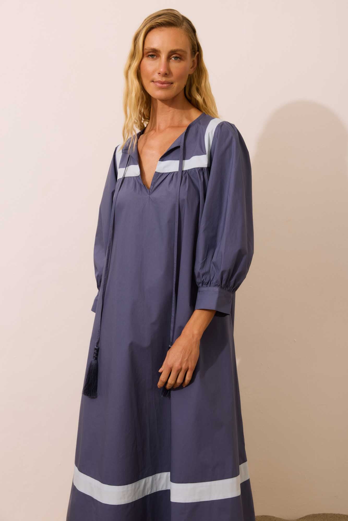 Vestido Maxi Azul Atlântico