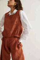 Blusa Linho Marrom Jaca