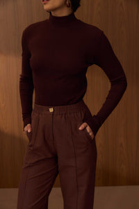 Calça  Alfaiataria Marrom