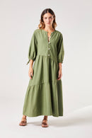 Vestido Manga Verde Lótus