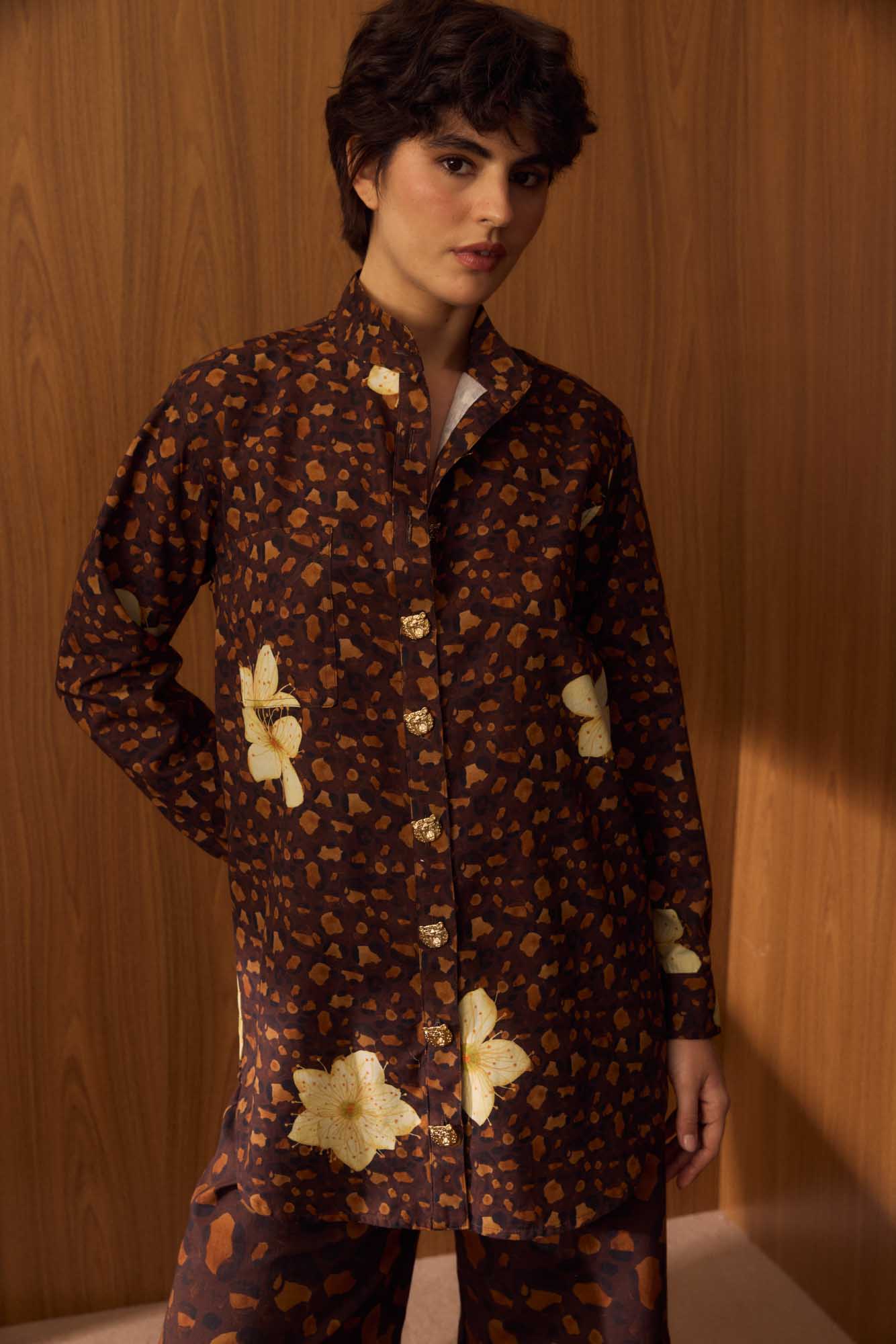 Camisa Maxi Onça Floral