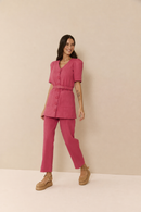 Vestido Colete Algodão Rosa