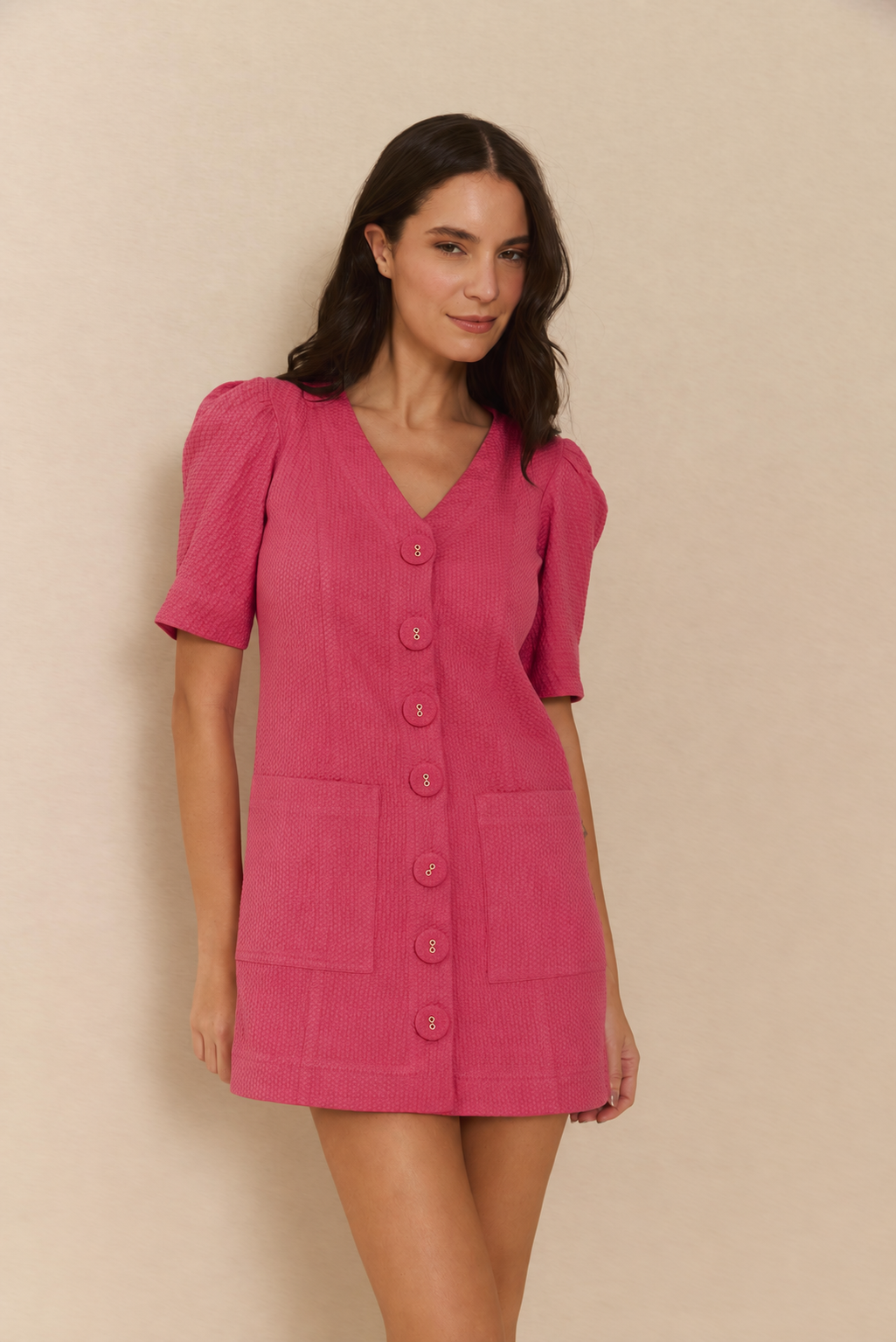 Vestido Colete Algodão Rosa