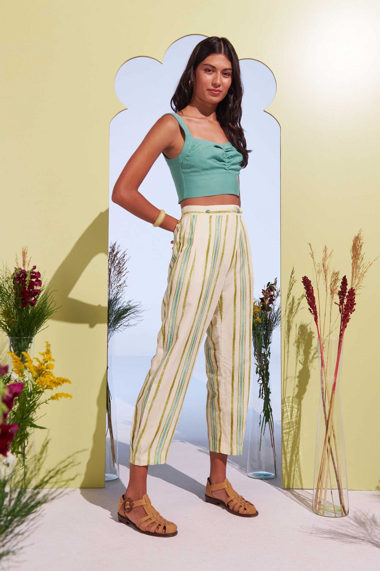 Cropped Turquesa Florescer