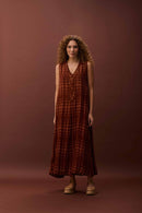 Vestido Pregas Tijolinhos