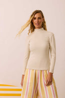 Blusa Manga Longa Basic Areia