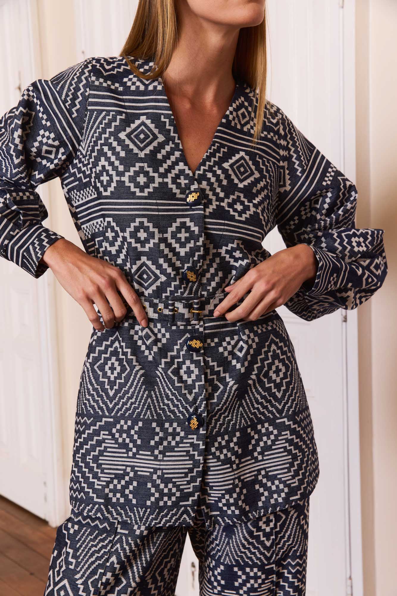 Cardigan Trama Indigo