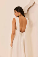 Vestido Branco Franja Lótus