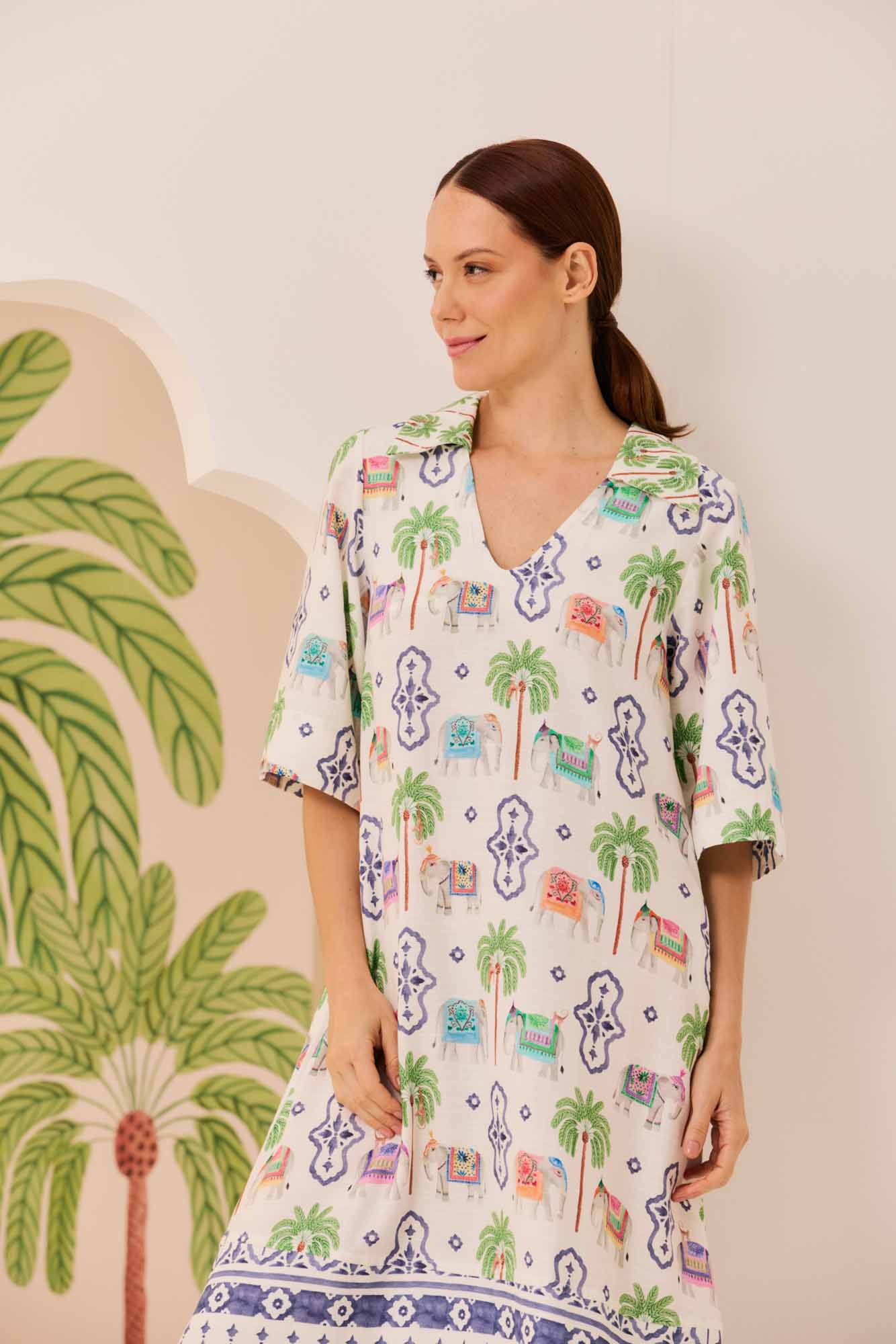 Vestido Barrado Mix Índia