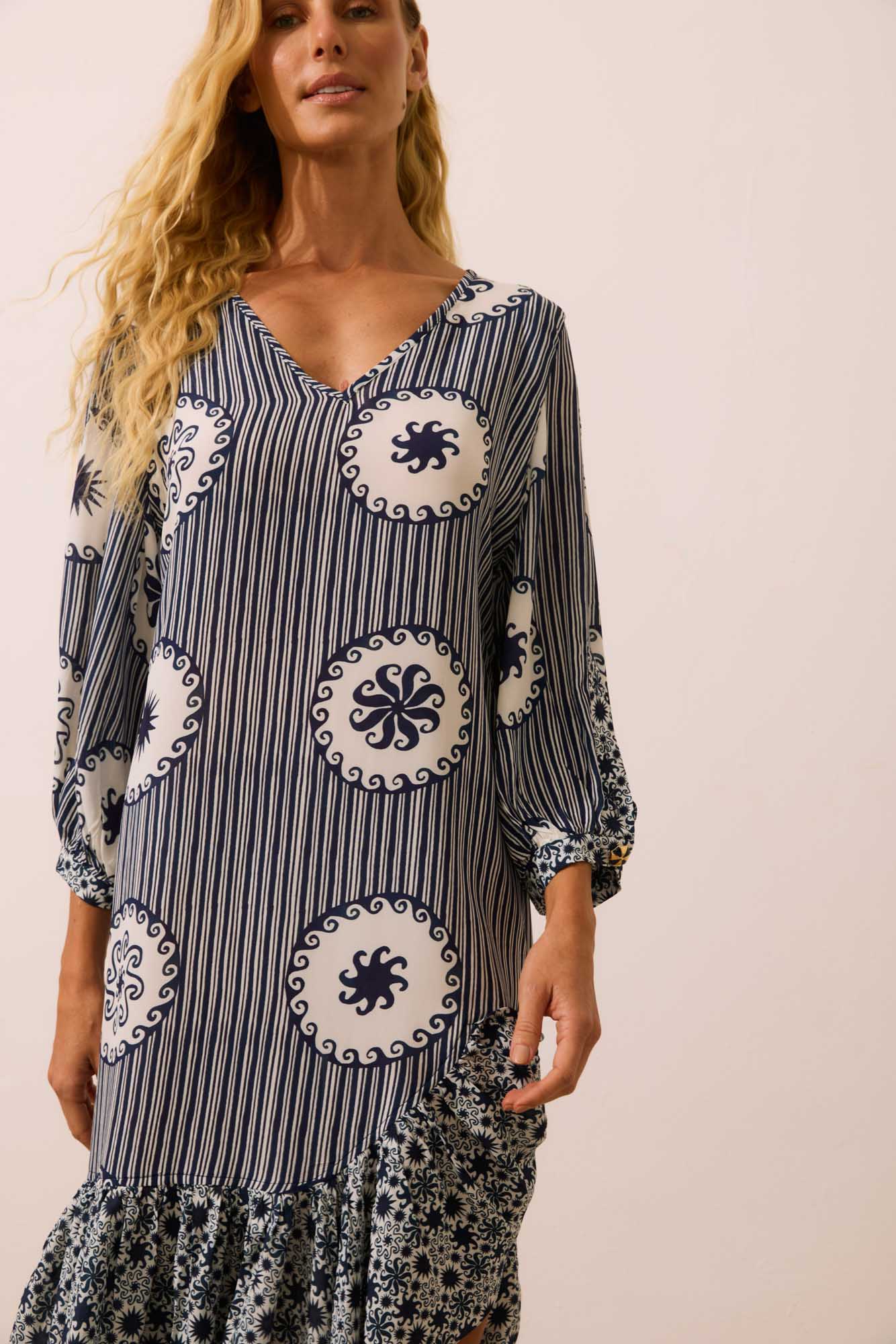 Vestido Babado Onda Solar