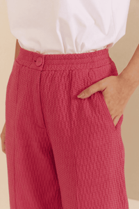 Calça Alfaiataria Algodão Rosa