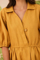 Vestido Camisaria Amarelo Açafrão