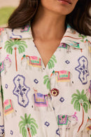 Vestido Camisaria Mix Índia