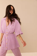 Blusa Camisaria Mix Trançado