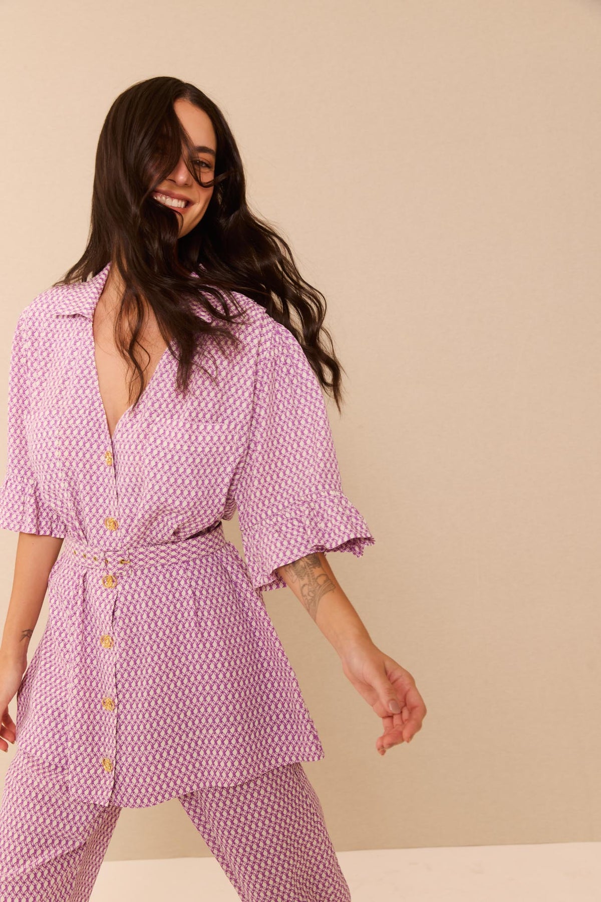 Blusa Camisaria Mix Trançado