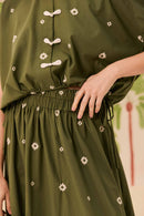 Saia Maxi Verde Bordado