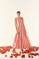 Vestido Alças Curva Romana