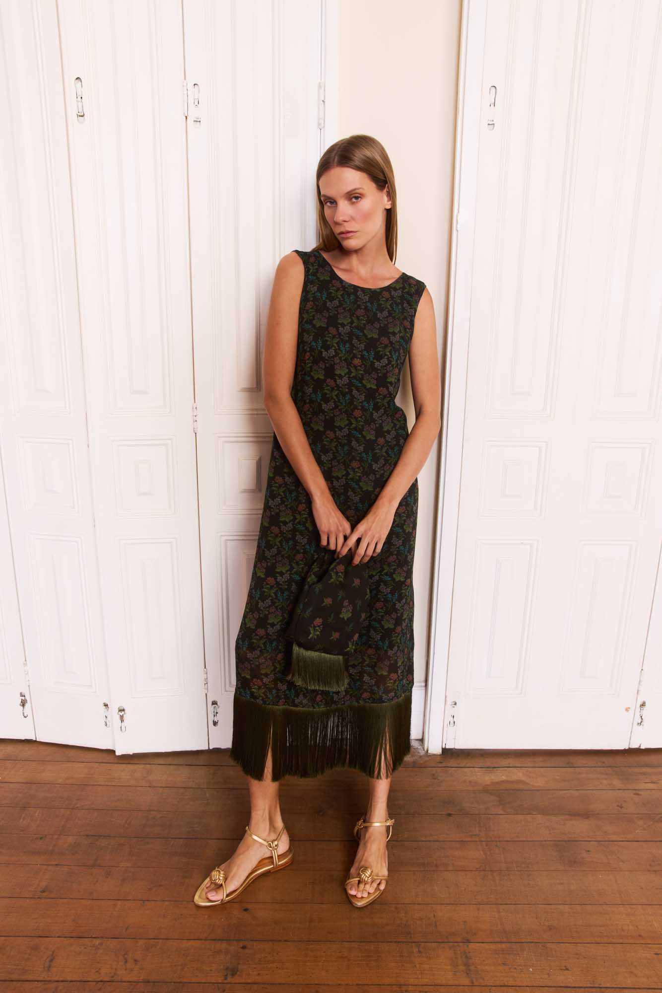 Vestido Franja Jardim Noturno
