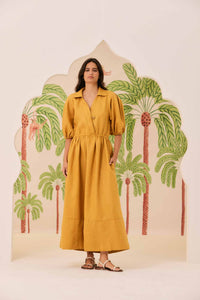 Vestido Camisaria Amarelo Açafrão