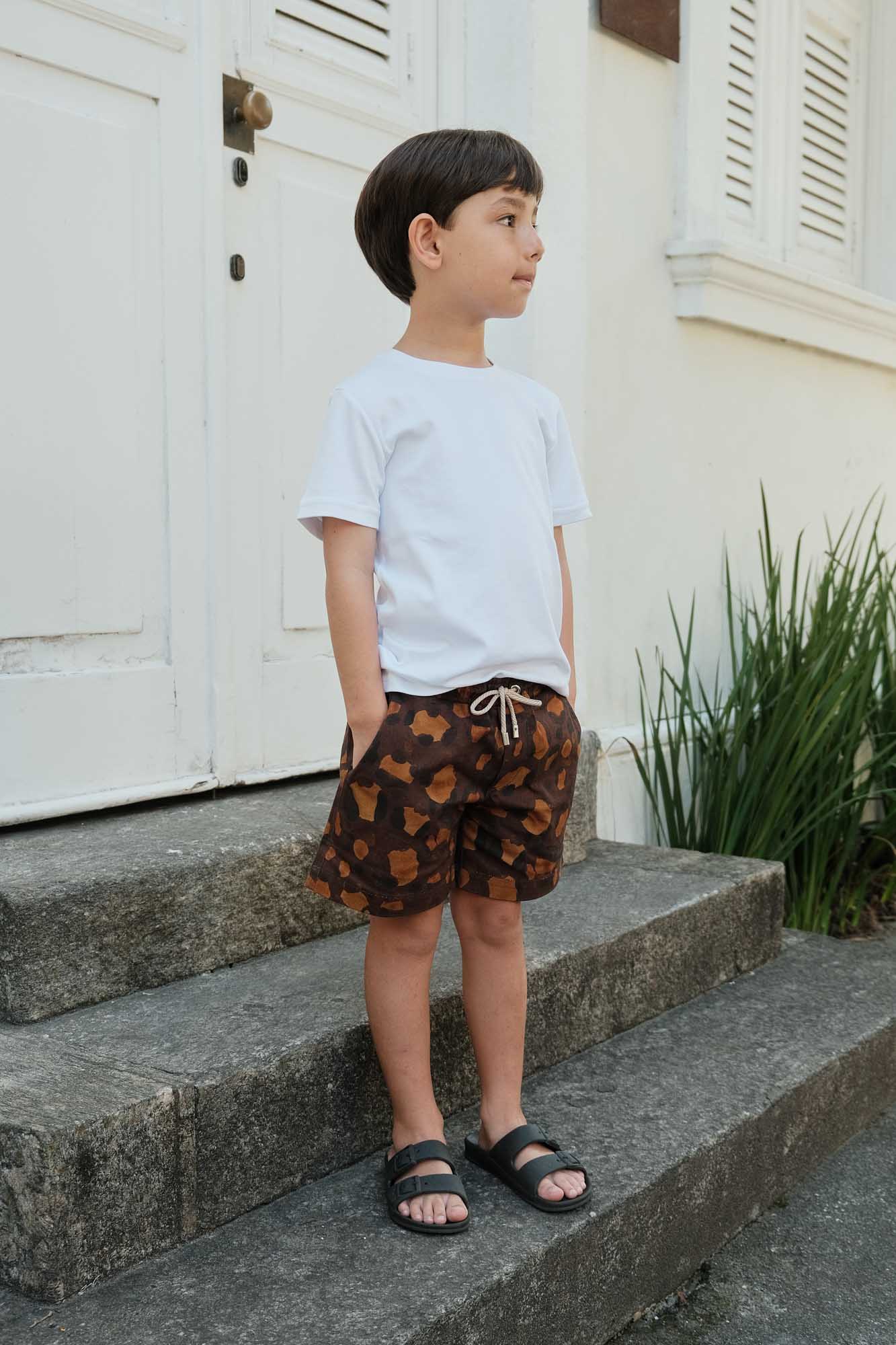 Short Infantil Sarja Onça Pintada
