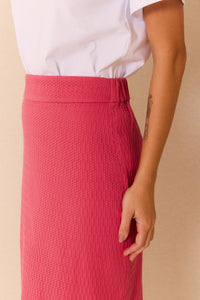 Saia Reta Algodão Rosa