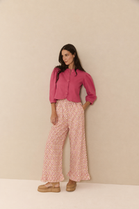 Blusa Barra Arredondada Algodão Rosa