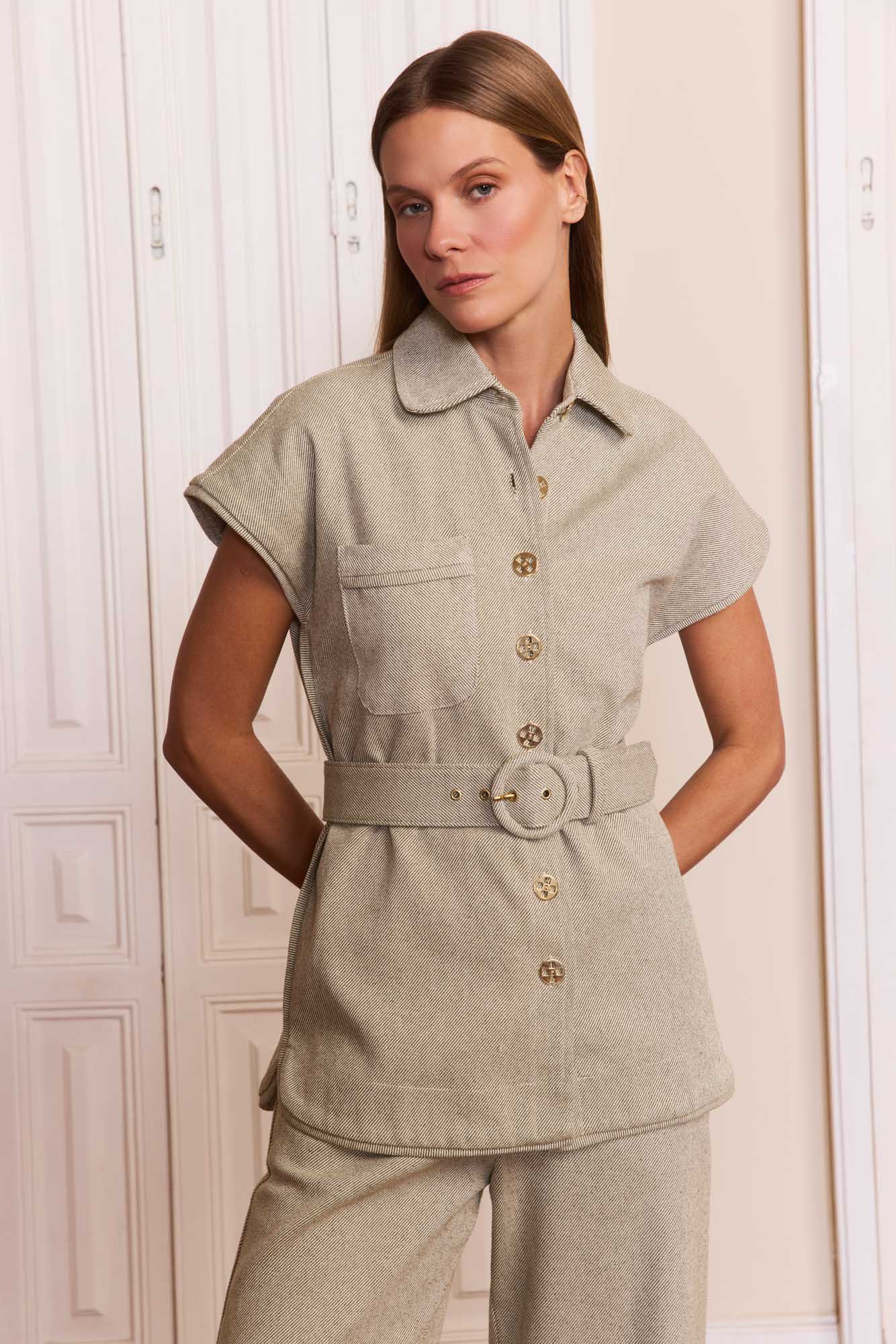 Blusa Cinto Verde Musgo