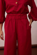 Calça Maxi Barra Vermelha