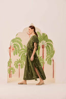 Saia Maxi Verde Bordado