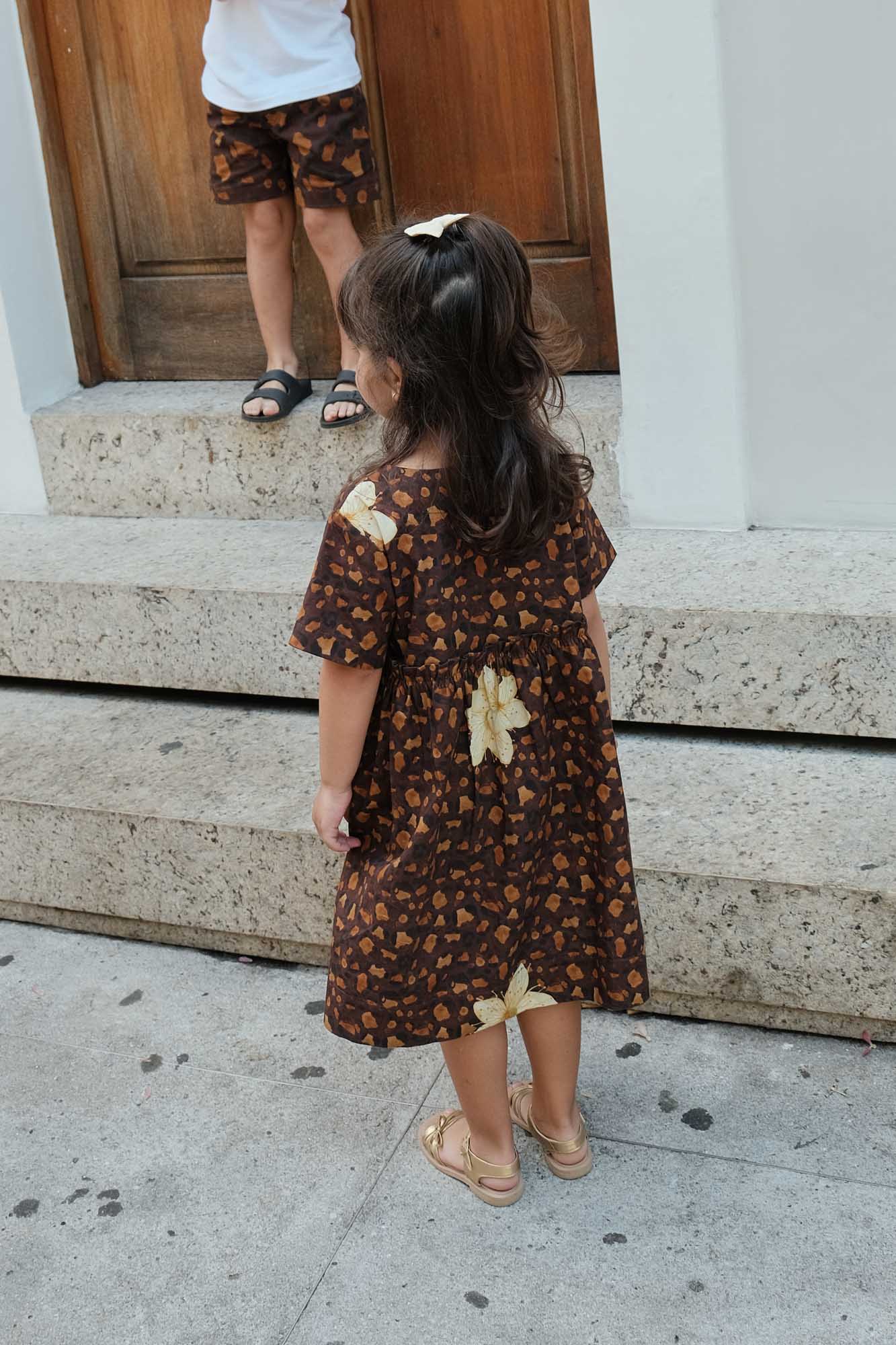 Vestido Infantill Onça Floral