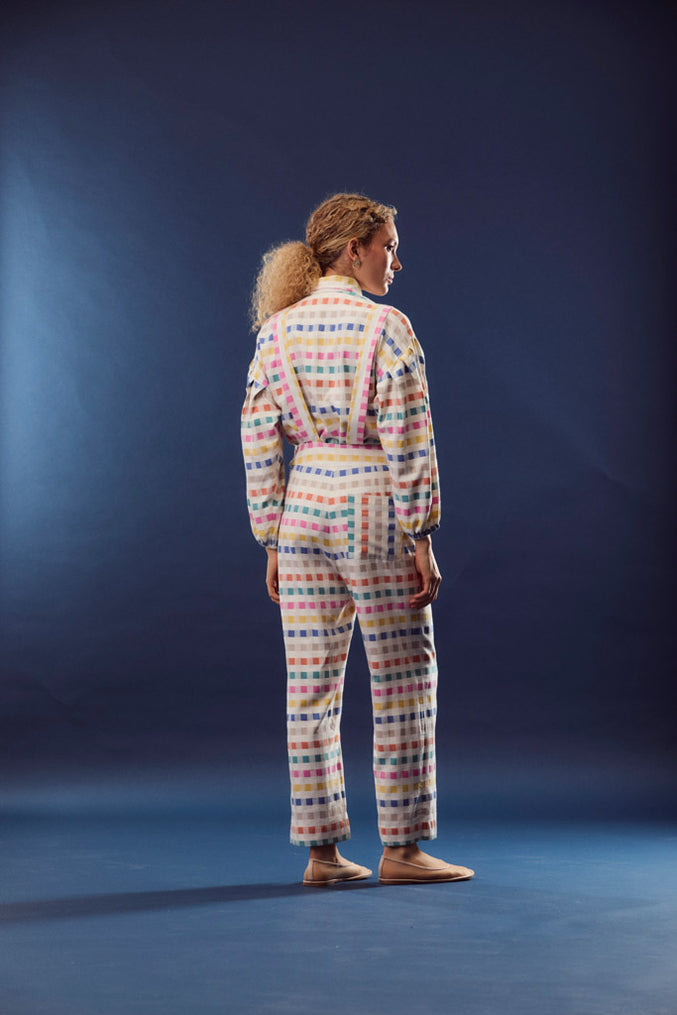 Jardineira Calça Xadrez Astral