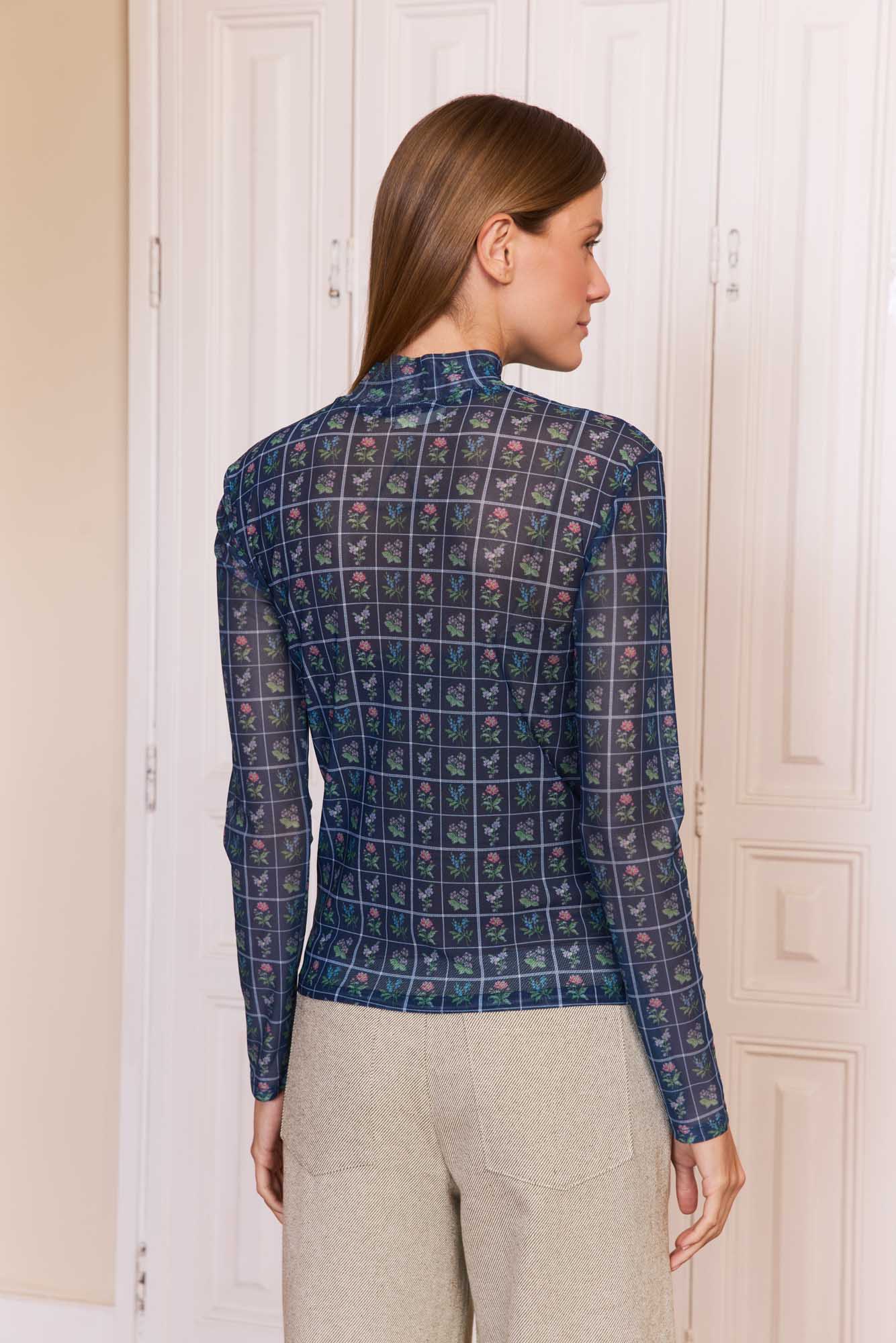 Blusa Tule Ponto Cruz