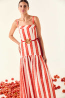 Vestido Alças Curva Romana