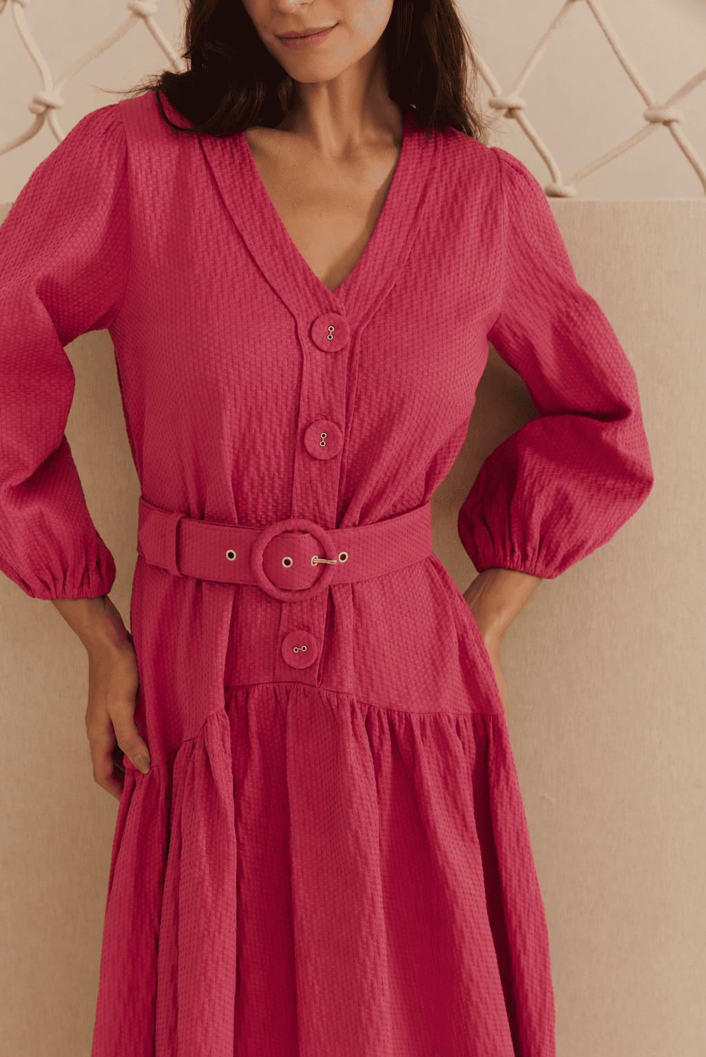 Vestido Algodão Rosa