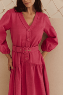 Vestido Algodão Rosa