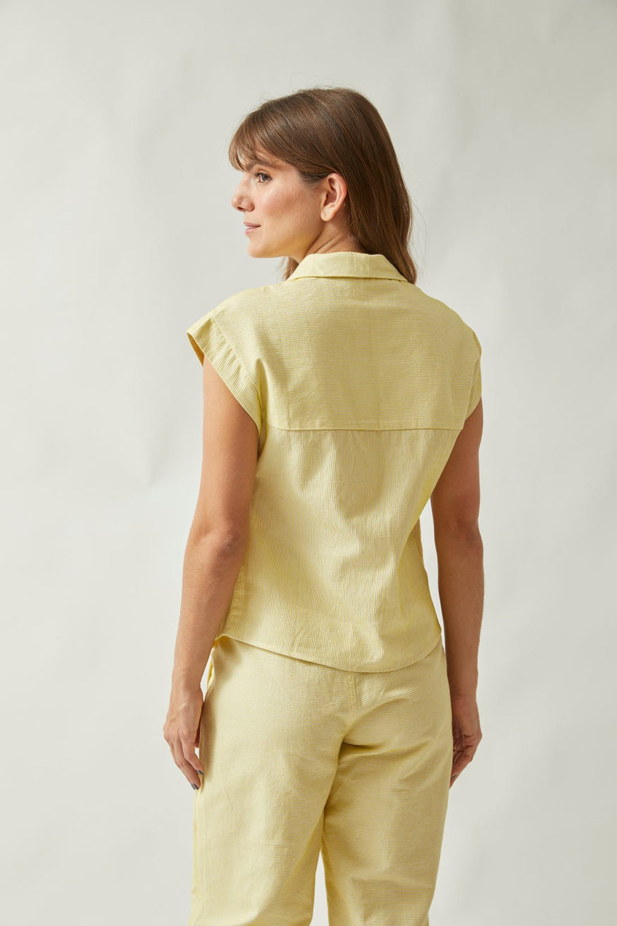 Blusa Alfaiataria Listras Verde