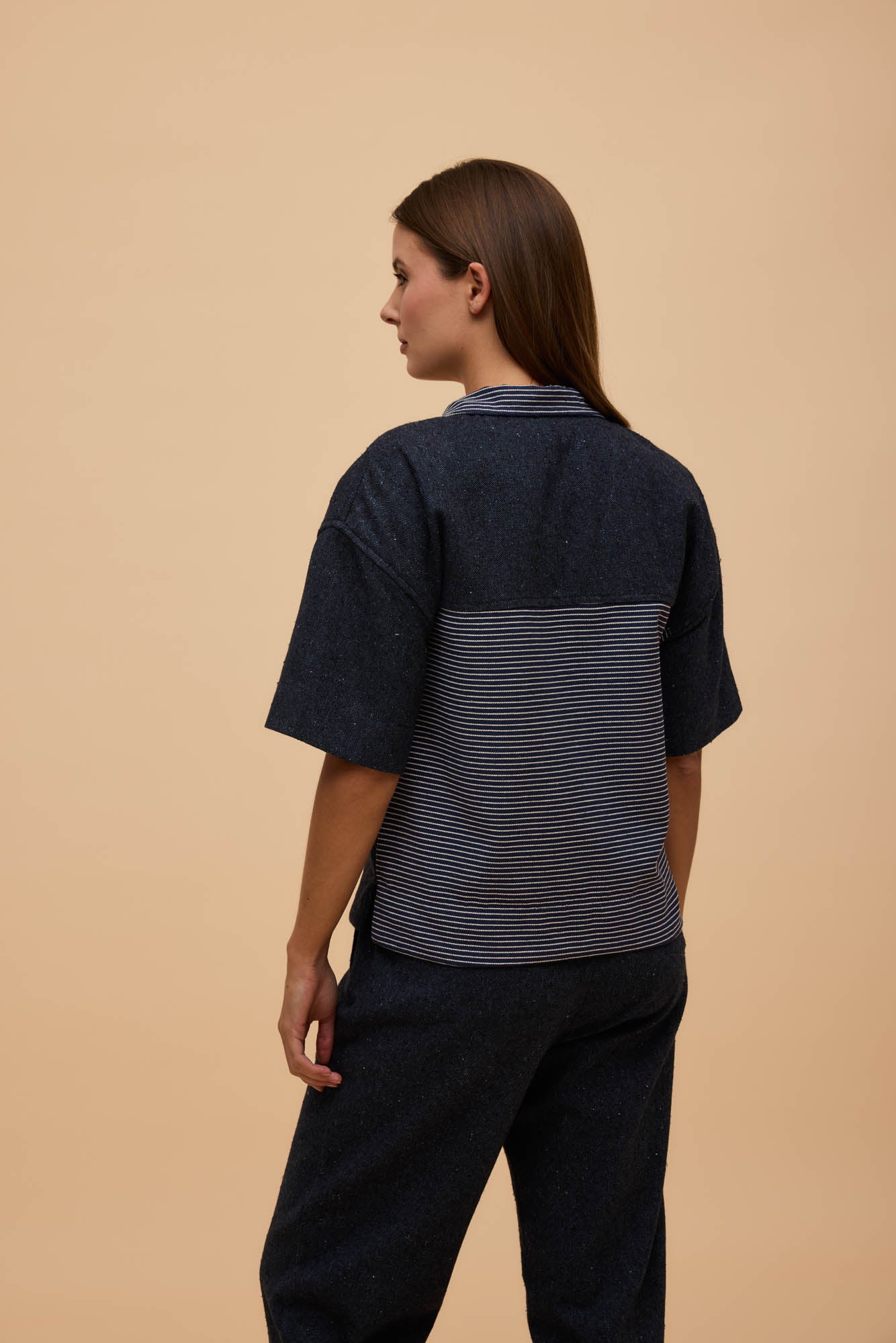 Blusa Bolso Algodão Jeans